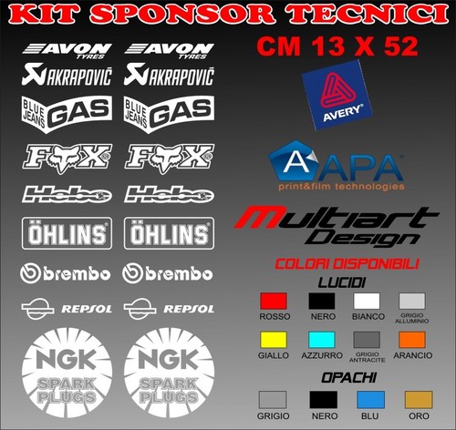 Kit sponsor tecnici adesivi - sponsor,